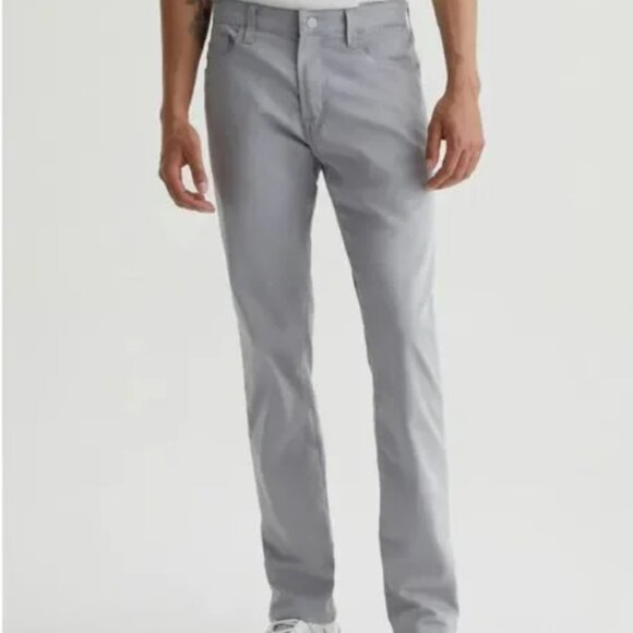 AG Adriano‎ Goldschmied Tellis Slim Pants 31x34 Grey Lightweight Stretch Chevron - Picture 2 of 16